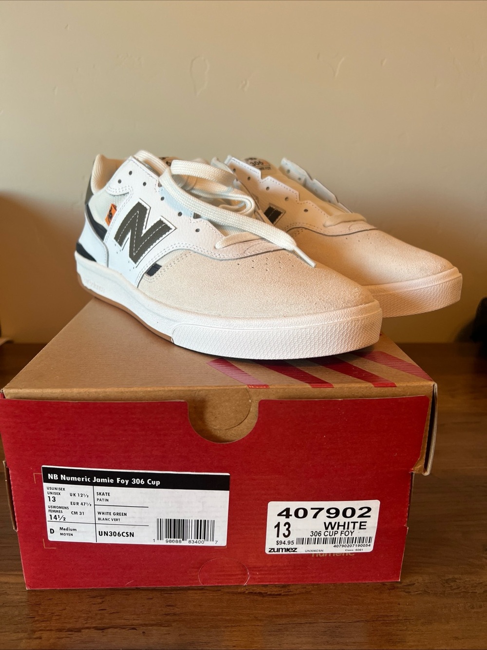 New Balance Numeric 306 Jamie Foy Cup Skate Shoes - White